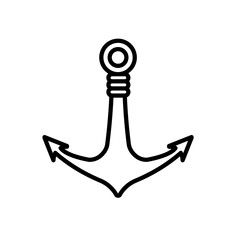 anchor isolated on white background - vector icon