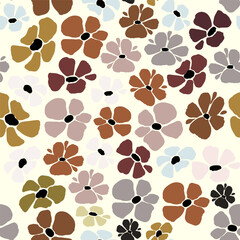 Fototapeta premium floral background of brown-gray flowers, design elements. Trendy composition of abstract art templates. for printing postcards, posters, social networks, banner design and the Internet.