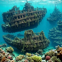 shipwreck in the sea