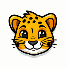 Cheetah. Cheetah hand-drawn comic illustration. Cute vector doodle style cartoon illustration.