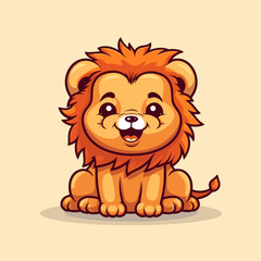 Lion. Lion hand-drawn comic illustration. Cute vector doodle style cartoon illustration.