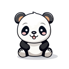 Panda. Panda hand-drawn comic illustration. Cute vector doodle style cartoon illustration.