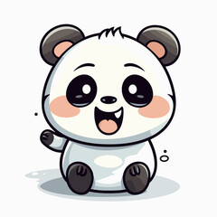 Panda. Panda hand-drawn comic illustration. Cute vector doodle style cartoon illustration.