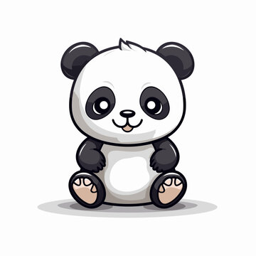 Panda. Panda hand-drawn comic illustration. Cute vector doodle style cartoon illustration.