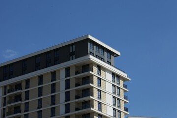 Residential buildings and blue sky