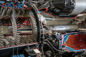 detail of a historic jet engine - obrazy, fototapety, plakaty