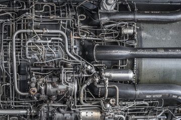 detail of a historic jet engine