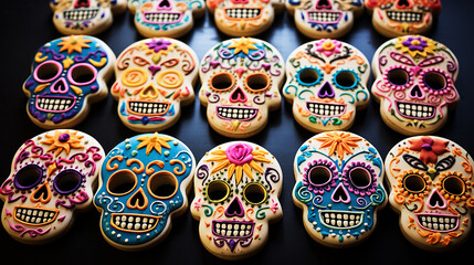 Sugar Skull Cookies mastic and glaze background