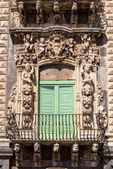 Facade of Benedictine Monastery of San Nicolo l'Arena, now University of Catania, Catania, Sicily, Italy