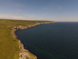 Jurassic hills, cliffs and rocks along the iconic Dorset coastline, near Winspit Quarry.