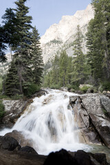 Waterfall above Redfish Lake, Idaho at the base of Sawtooth Mountain Range