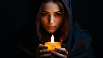 The woman with burning candle
