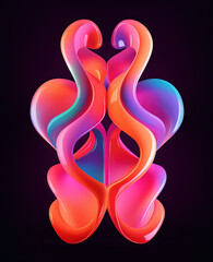 Obraz premium Vibrant Colorful Fluid Abstract gradient blend curvy shape