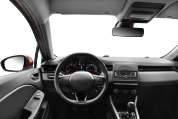 Transparent Background Driver's View in a Car