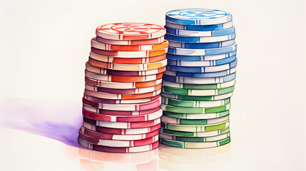 Winning Streak: A Stack of Perfectly Arranged Poker Chips!