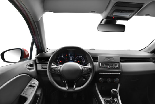 Transparent Background Driver's View in a Car