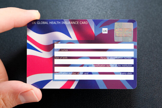 UK Global Health Insurance Card GHIC. The Insurance card which let you get state healthcare in Europe at a reduced cost or for free. Stafford, United Kingdom, August 5, 2023