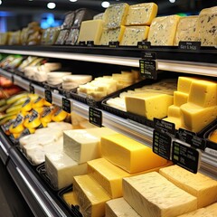 Cheese in a supermarket