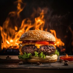 Amazing burger with fillings