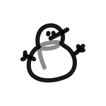 recommend clip art: snowman simple line art doodle