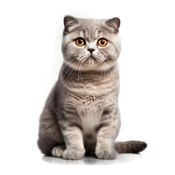 Scottish Fold Cat, isolated on transparent, PNG, HD
