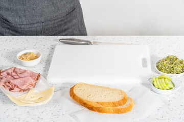 Ham, Cucumber, and Sprout Sandwich