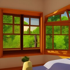 Nature View Window. Generative AI. Happy Home #03