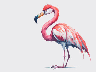 flamingo watercolor vector illustration ai generated 