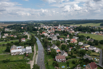 Fototapeta na wymiar Vidnava city in Czech Republic aerial drone photo