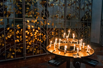 Burning Ave Maria candles