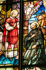 Obraz premium Colorful stain glass window in a church