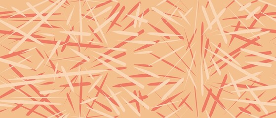 Seamless abstract textured pattern. Orange, beige. Digital brush strokes background. Lines. Design for textile fabrics, wrapping paper, background, wallpaper, cover.