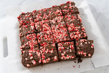 Peppermint brownies from a box mix
