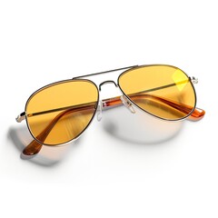 yellow sunglasses isolated on white generative AI