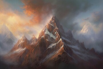 Jagged Peaks and Dramatic Cliffs: Exploring the Majestic Grandeur of a Breathtaking Mountain Range, generative AI