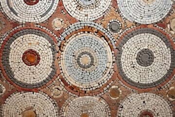 Ancient mosaic art texture background, elaborate and historic mosaic patterns, vintage and artistic surface