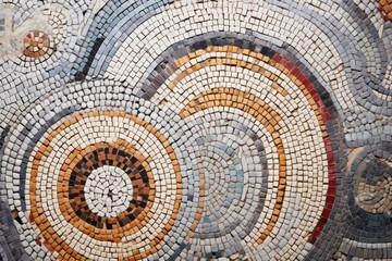 Ancient mosaic art texture background, elaborate and historic mosaic patterns, vintage and artistic surface