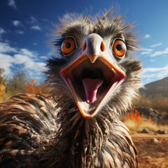 Obraz premium Ostrich in its Natural Habitat, Wildlife Photography, Generative AI