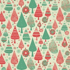 Christmas tree and ornaments pattern