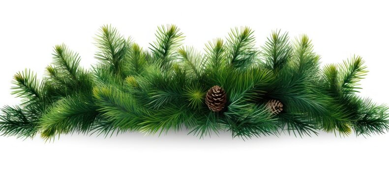 Festive fir branches creating a holiday atmosphere.