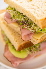 Ham, Cucumber, and Sprout Sandwich