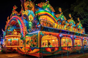 Fototapeta premium Celebrating Vibrancy: A Colorful Carnival Experience with Joyful Laughter and Festive Atmosphere, generative AI