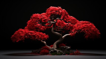 Japanese red maple tree high resolution Ai generated art - obrazy, fototapety, plakaty