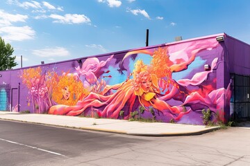 Bold and Vibrant: Exploring the Urban Creativity of a Large-Scale Graffiti Mural, generative AI