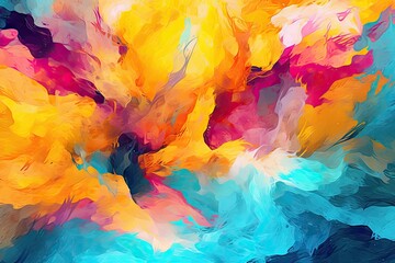 Vibrant Colors and Dynamic Shapes: An Abstract Digital Artwork Instilled with Movement, generative AI