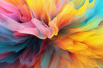 Vibrant Colors and Flowing Lines: A Captivating Abstract Digital Artwork with Movement, generative AI