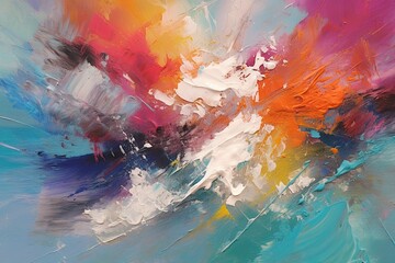 Explosion of Colors: Dynamic Textures and Bold Brushstrokes in an Abstract Painting, generative AI