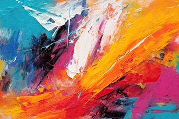 Bold Brushstrokes and Vibrant Colors: Exploring Expression and Emotion Through an Abstract Painting, generative AI