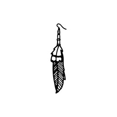 bird feather earrings vector illustration