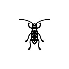 vector illustration of black insect